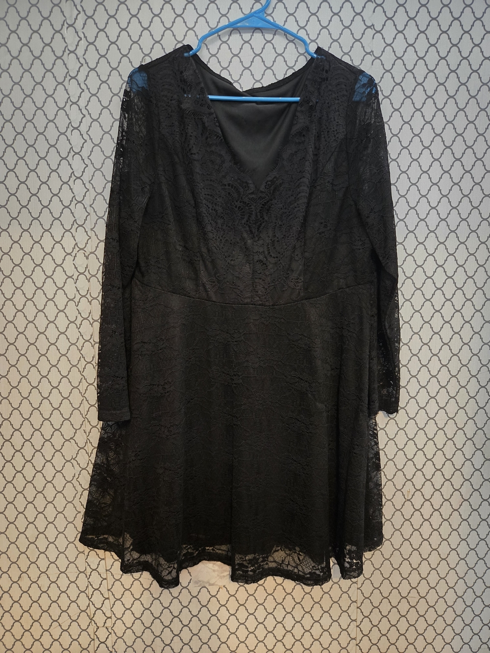 Black Lace Long Sleeve Women's Dress